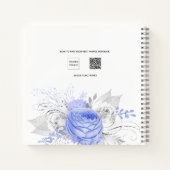 ゲストブック 洗礼 青い少年 花 クロス エレガント ノートブック (裏面)