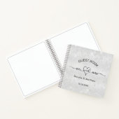 ゲストブック 結婚式 シルバー グリッター Mr. Mrs. 名前 ノートブック (内部)