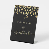 ゲストブック 署名 黒 金の飾り紙 台座サイン (正面)