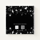 ゲストブック 誕生日 ブラック シルバー 星 名前 ノートブック (裏面)