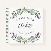 ゲストブック 誕生日 ラベンダー バイオレット ユーカリ ノートブック (正面)