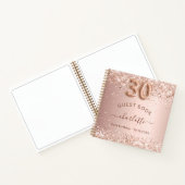 ゲストブック 30歳の誕生日 ローズゴールド グリッター ブッシュ ノートブック (内部)