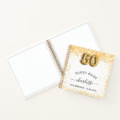 ゲストブック 50歳の誕生日 ホワイトゴールド ノートブック (内部)
