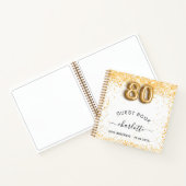 ゲストブック 80歳の誕生日 ホワイトゴールドグリッター ノートブック (内部)