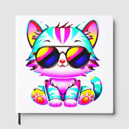 ゲストブック....「Groovy Neon Cat Wall Art 鮮やか - ゲストブック