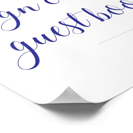 ゲストブックNavy Blue'sにサインし結婚て ポスター (角)