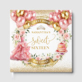 ゲストブックSweet sixteen赤面フラワーズ金ゴールド ゲストブック (正面)