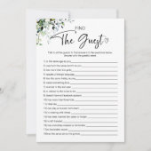 ゲストブライダルシャワーゲームの検索 招待状 (正面)