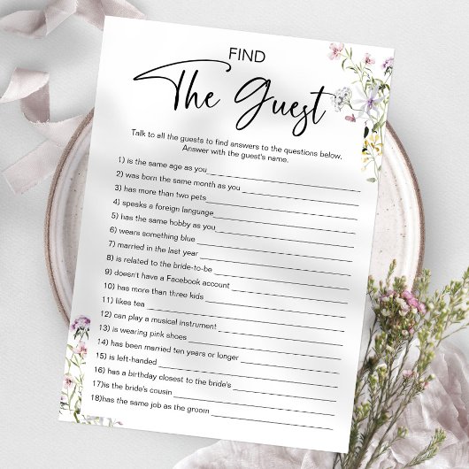 ゲストブライダルシャワーゲームの検索 招待状