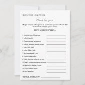 ゲストブライダルシャワーゲームの検索 案内状 (正面)