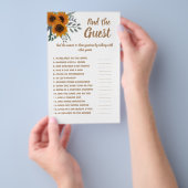 ゲストブライダルシャワーゲームカードヒマワリを見つける チラシ (ハンドル)