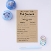 ゲストブライダルシャワーゲ素朴ームカードの検索 チラシ (シングル)