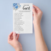 ゲストブルーフラワーズブライダルシャワーゲームカードの検索 チラシ (ハンドル)