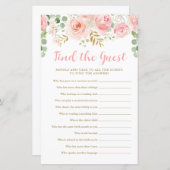 ゲストベビーシャワーゲームカードを見つける (正面/裏面)