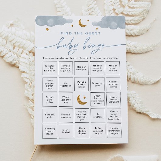ゲストベビービンゴゲームトゥインクルスターを見つける 招待状