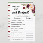 ゲストマルサラフラワーズブライダルシャワーゲーム (正面/裏面)