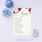 ゲストマルサラブライダルシャワーゲームカードを見つける チラシ (シングル)