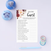 ゲストマルサラブライダルシャワーゲームカードを見つける チラシ (シングル)