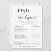 ゲストミニマルブライダルシャワーゲームカードの検索 招待状 (正面)