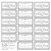 ゲストメーリング住所 シールモダンシルバーグリッター シール (正面)