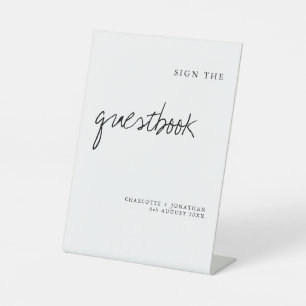 ゲストモダンブックのサ結婚インにサイン 台座サイン