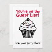 ゲストリストにあなたの名前が載ってるよ - 面白いパーティーの招待状 招待状 (正面/裏面)