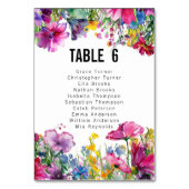 ゲストリスト付き2辺のMeadow開花 テーブルナンバー (裏面)