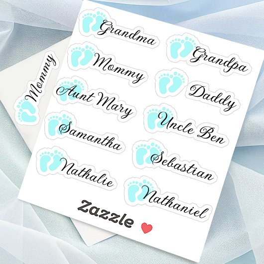 ゲストリスト10名書道の青い足跡 シール