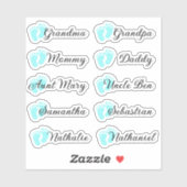 ゲストリスト10名書道の青い足跡 シール (シート)