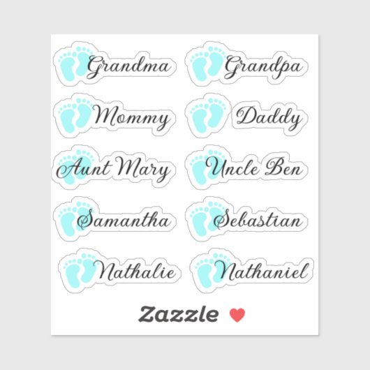 ゲストリスト10名書道の青い足跡 シール (シート)