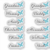 ゲストリスト12名書道青蝶 シール (正面)