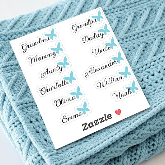 ゲストリスト12名書道青蝶 シール