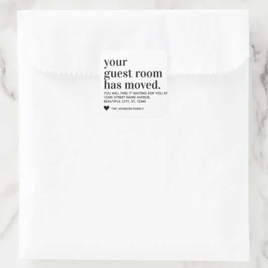 ゲストルモダンーム移動移動差出人住所 スクエアシール (バッグ)