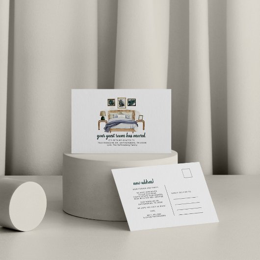 ゲストルームムーヴボホシックベッドルームムービングアドレス 案内ポストカード