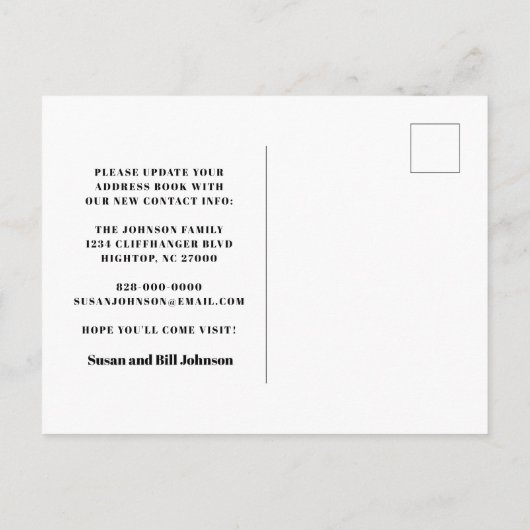 ゲストルーム移動素朴山新しいアドレス 案内ポストカード (裏面)