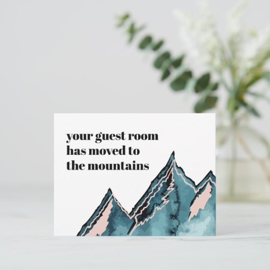 ゲストルーム移動素朴山新しいアドレス 案内ポストカード (スタンド正面)