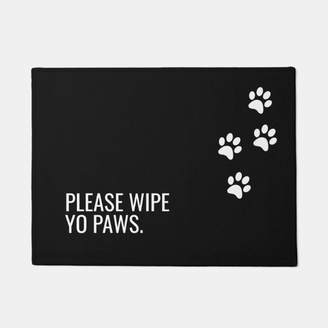 ゲストレイユーポーズおもしろい犬引用文ホワイト文字 ドアマット (正面)