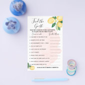 ゲストレモンズピンクブライダルシャワーゲームカードの検索 チラシ (シングル)