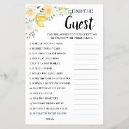 ゲストレモン&バラブライダルシャワーゲームカードの検索 チラシ