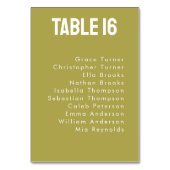 ゲスト一覧とフォトミニマルはっきりした結婚リスト テーブルナンバー (裏面)