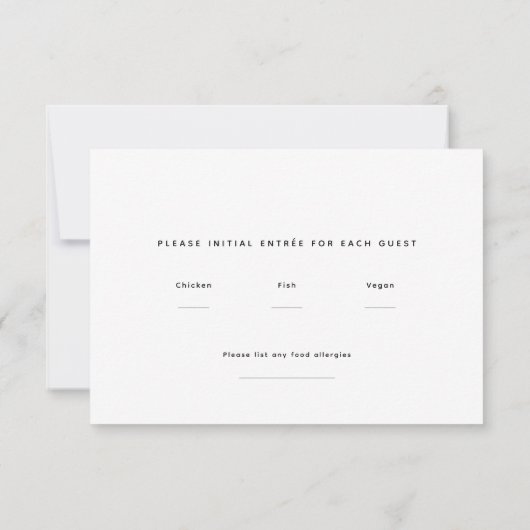 ゲスト人数 | 食事選択 返信カード (裏面)