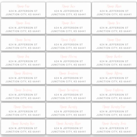 ゲスト住所ラベル シール (正面)