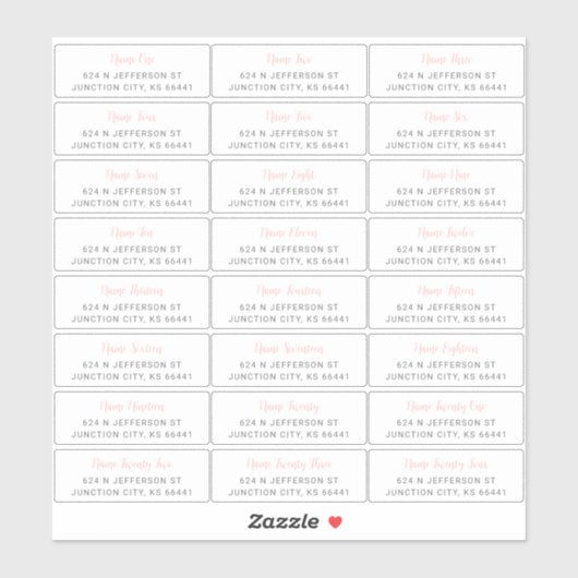 ゲスト住所ラベル シール (シート)