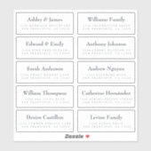 ゲスト住所ラベル: 8インチまたは6インチで注文 シール (シート)