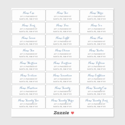 ゲスト住所 シールとBlue Script シール (シート)