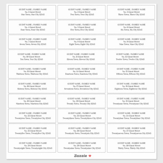 ゲスト住所 シール結婚式招待状エンベロープ シール (シート)