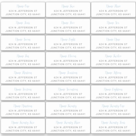 ゲスト住所 シール (正面)