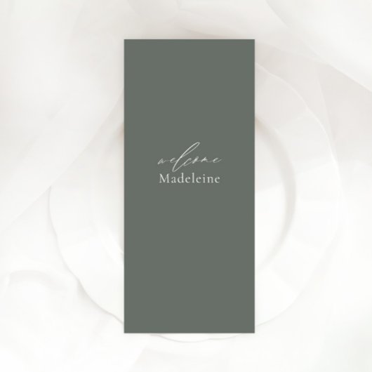 ゲスト名と結婚スクリプトを含むSage Greenのメニュー メニュー