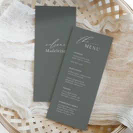 ゲスト名と結婚スクリプトを含むSage Greenのメニュー メニュー