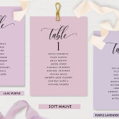 ゲスト名の付いたソフトメイブ座席計画カード